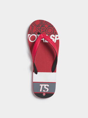 Mens TS Logo '24 Red/White/Black Flip Flops