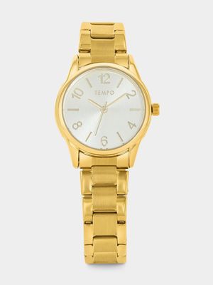 Tempo Gold Plated Champagne Dial Bracelet Watch