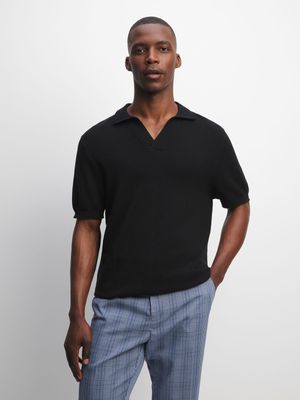 Men's Black Knit Golfer