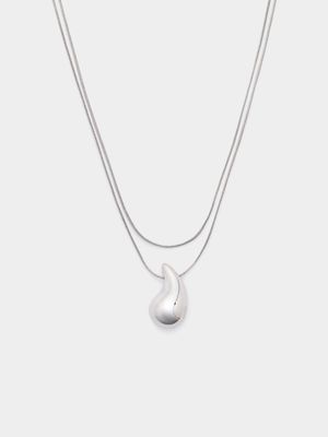 Double Tear Drop Pendant Necklace