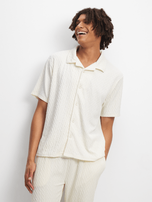 Men's White Scramble Co-Ord Shirt