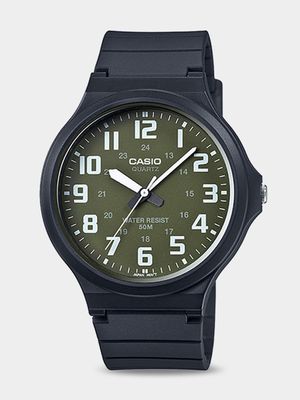 Casio Khaki Dial Black Resin  Watch