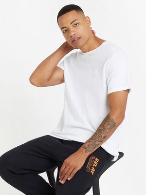 Men's Relay Jeans Exclusive Plain Crew Neck Basic White T-Shirt