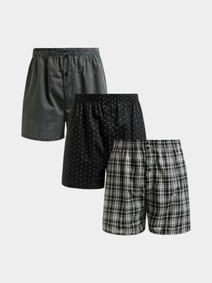 Jet Men's Multicolour 3 Pack Boxer Shorts