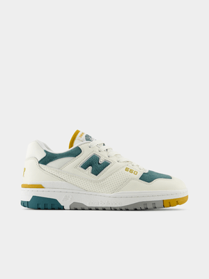 New Balance Men's 550 White/Teal Sneaker