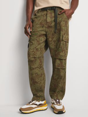 Men's Relay Jeans Fashion Green Camo Cargo Pants