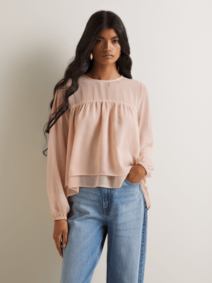 Women's Iconography Double Layer Chiffon Blouse