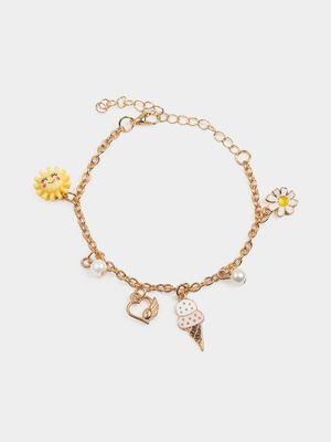 Girl's Gold Charm Bracelet