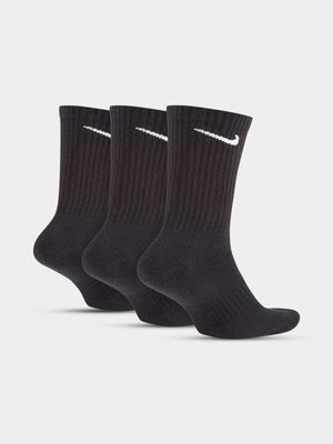 Nike Everyday Cushioned 3 Pack Black Crew Socks