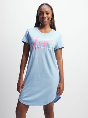 Jet Women's Light Blue Love Sleep Shirt