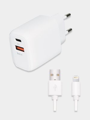 Supa Fly Pd Wall Charger With Lightning Mfi Cable Wh