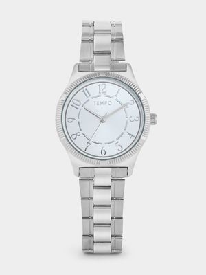 Tempo Silver Plated Silver Tone Dial Bracelet Watch