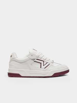 Vans Junior Upland White/Burgundy Sneaker