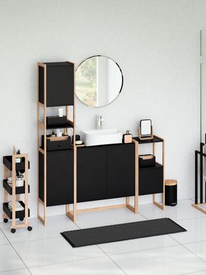 Self Assembly Five5 Natureo Bathroom Vanity Shelf Black