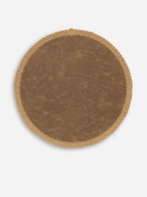 Jute Edge Placemat Brown 38cm