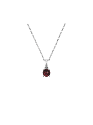 Sterling Silver Diamond & Garnet Birthstone Pendant