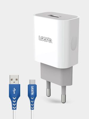 LOOP’D 1 Port Home Charger With Type-C Cable 10.5W