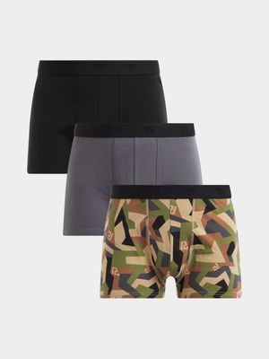 Men's Relay Jeans 3 Pack Camo/Black/Grey Boxers