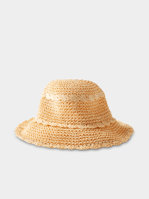 Women's Cotton On Yellow Emme Straw Bucket Hat