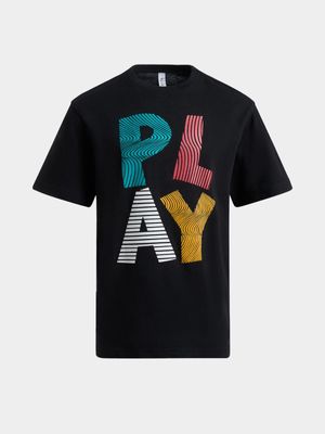 Older Boy's Black Graphic Print T-Shirt