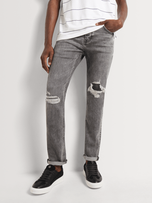 Fabiani Men's Grey Fashion Skinny Denim Jean