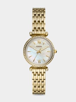 Fossil Ladies Carlie Gold Tone Bracelet Watch