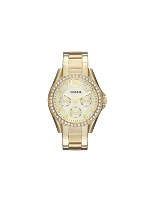 Fossil Riley Gold Plated Stainless Steel Multi-Dial Bracelet Watch