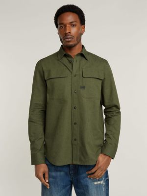 G-Star Men's CPO Regular Green Shirt