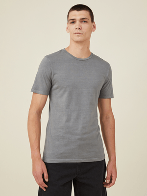 Men's Cotton On Grey Organic Regular Fit Crew T-Shirt