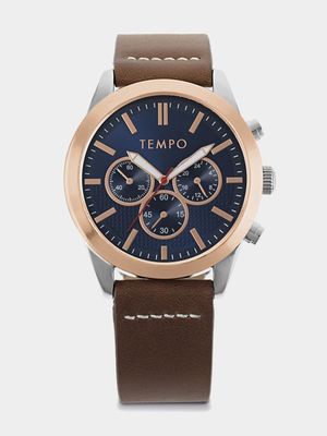 Tempo Men's Analogue Leather Watch