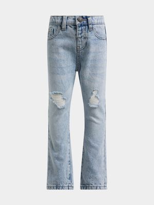 Jet Younger Boys Light Wash Ripped Jeans