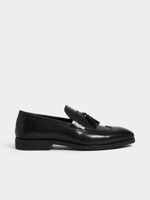 Men's Markham Premuim Tassle Brogue Black Loafer