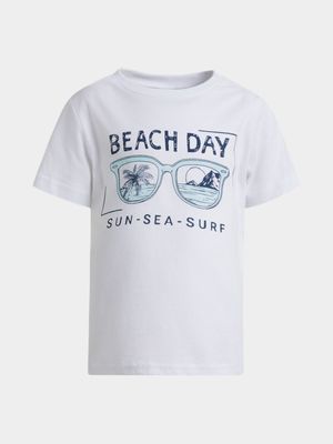 Jet Younger Boys White Beach Day T-Shirt