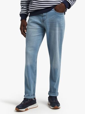 Men's Light Wash Straight Leg Jeans