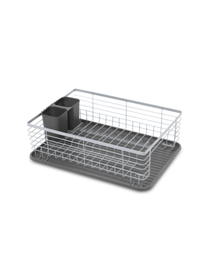 Dishrack With Plastic Tray Grey