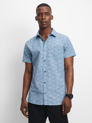 Jet Men's Blue/White Floral Shirt