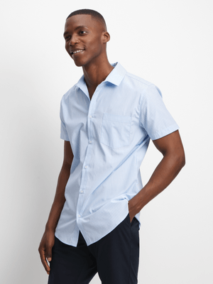 Jet Men's Blue/White Vertical Stripe Shirt