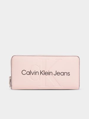 Women's Calvin Klein Pink Sculpted Zip Around Bag