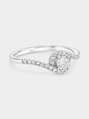 White Gold 0.3ct Lab Grown Diamond Round Embrace Ring