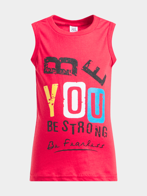 Jet Younger Boys Red Be Strong Vest