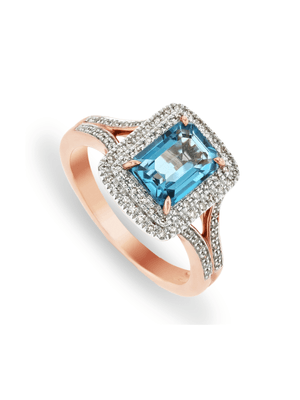 9ct Rose Gold Aspen Lake Diamond and Topaz Ring