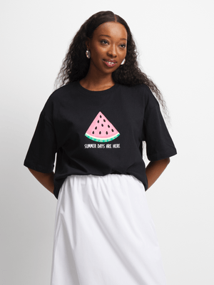 Jet Women's Black Watermelon T-Shirt