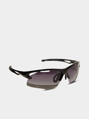 Men's Cotton On Black The Accelerate Polarized Sunglasses