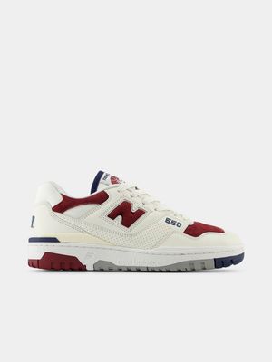 New Balance Men's 550 White/Burgundy Sneaker