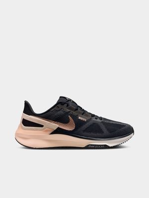 Womens Nike Air Zoom Structure 25 Black/Metallic Red Bronz Running Shoes