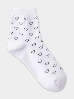 Women's Cotton On White Flat Mid Crew Socks