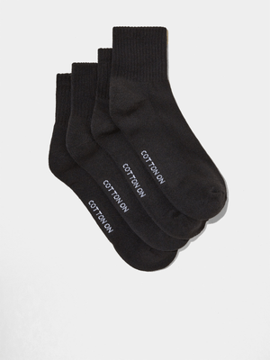 Women's Cotton On Black The Perfect Pair Quarter Crew Socks