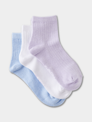 Women's Cotton On Blue Body Mid Crew Socks 3 Pack