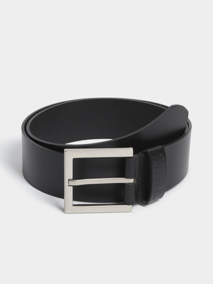 Men's Relay Jeans Bonded Leather Black Buckle Belt