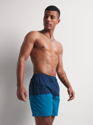 Men's Markham 2 Tone Colourblock Navy/Teal Swimshort